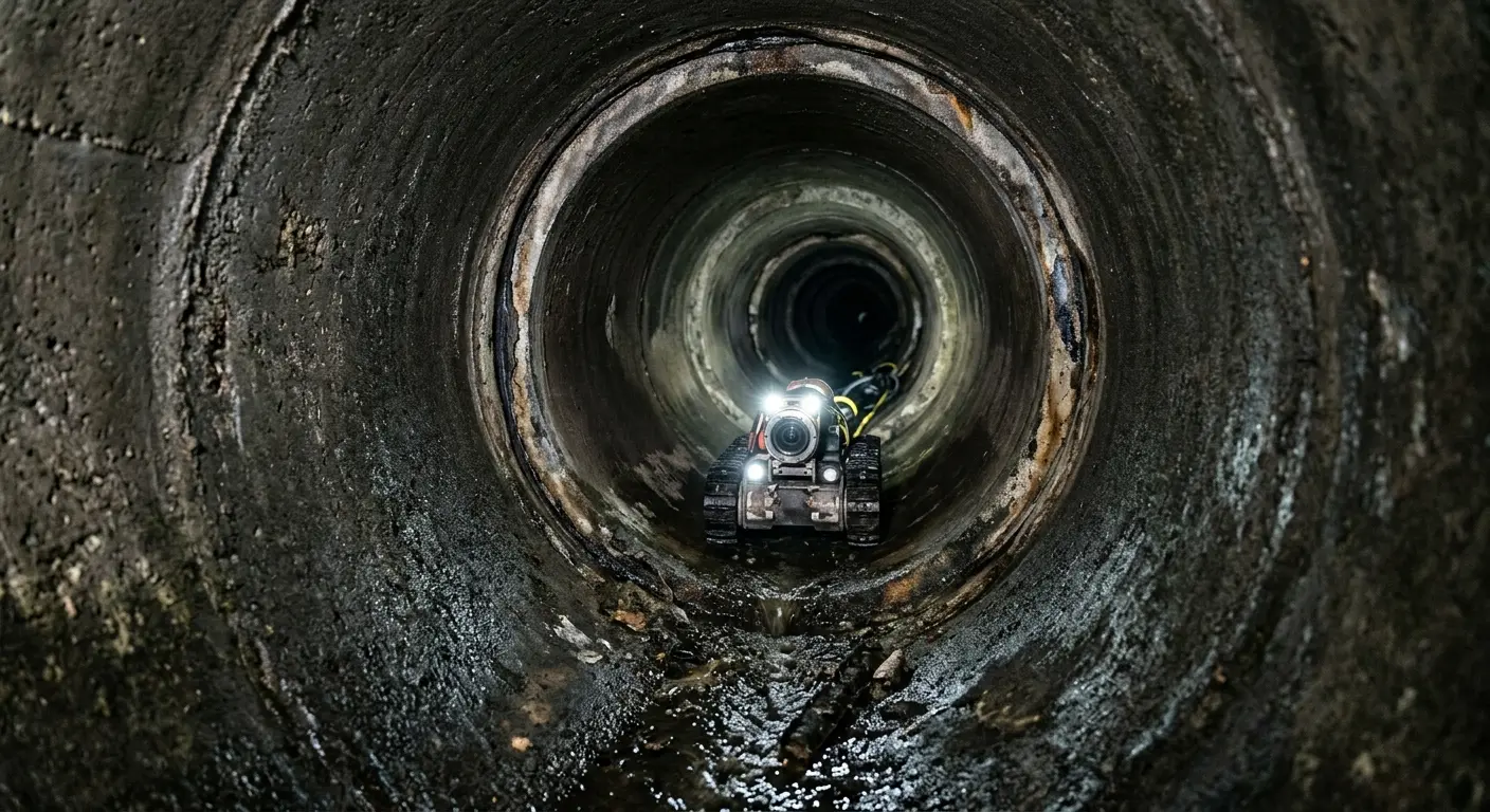Robotic sewer camera inspecting pipe interior for Drain Snake Service in Kensington
